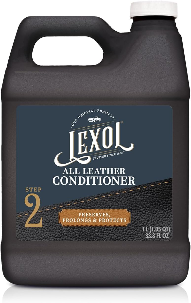Leather Conditioner by Lexol, Use on Furniture, Car Interiors, Shoes, Handbags, Accessories, 33.8 Fl Oz Each