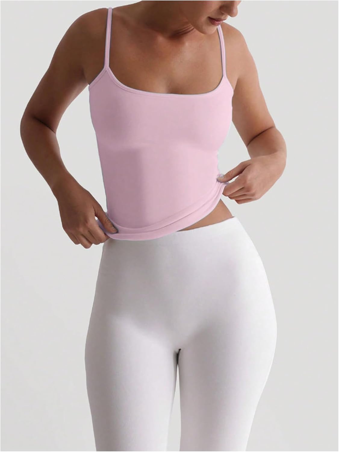 SOLY HUX Women's Basic Camisole Top Summer Spaghetti Strap Slim Fitted Crop Cami Shirts - Image 4