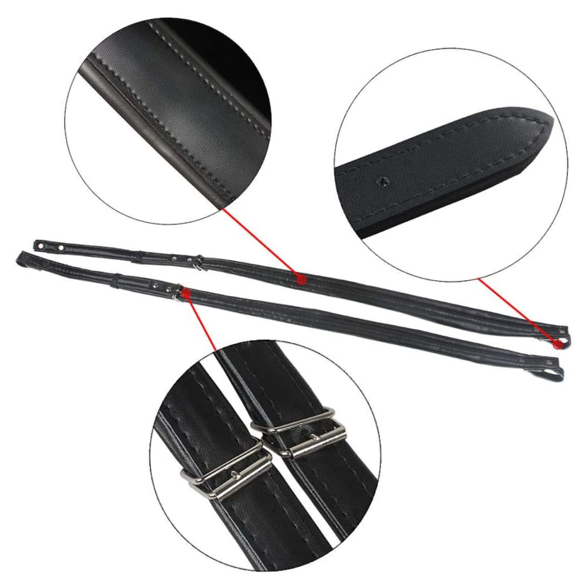 Sangles D'accordéon Carrosses De Piano Rembourrées Bandes En Cuir Bandes Basses Basses En Cuir Pu Réglable Bretelles Universal Bretelles Courroie 2pcs