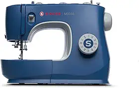 Máquina de Costura M3335 Azul 220V | 100 Pontos, Iluminação LED, Casa de Botão em Uma Etapa, Braço Livre, Configurações Ajustáveis | Ideal para Iniciantes e Projetos Domésticos