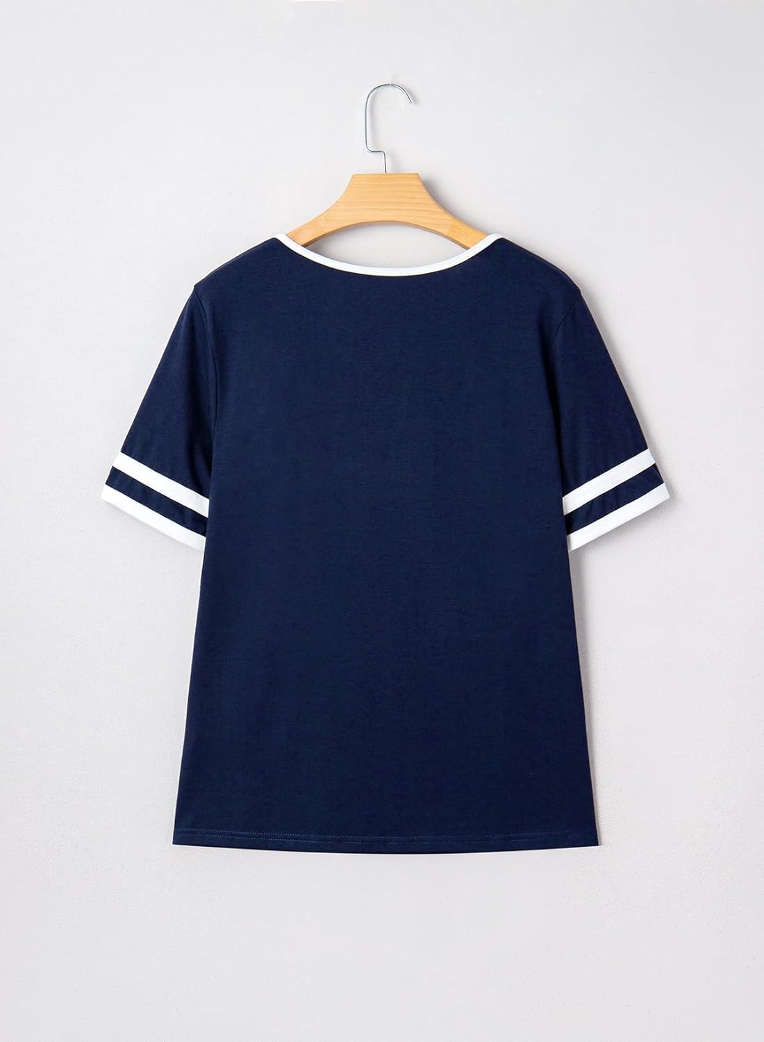 SHEWIN Women's Summer Tops V Neck Short Sleeve T-Shirts Colorblock Casual Tees 2026 Clothes - Image 8