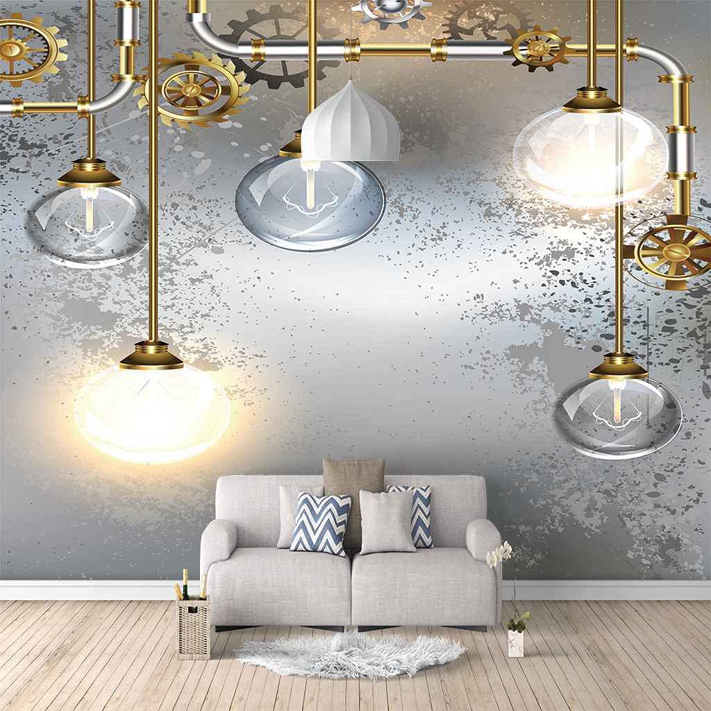 Papier peint canevas 3D auto-adhésif 300x210 cm pour salon et bureau