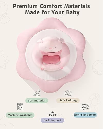 Miniatura 2 de Alfombra de juego 3 en 1, asientos de bebé para bebés para sentarse, alfombrilla de tiempo boca abajo con 5 juguetes desmontables, gimnasio de