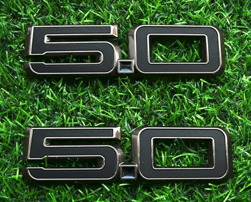 Image of Pair Set 5.0 Emblem Door Side 3D Badge Compatible with 2024-2025 Mustang GT Dark Horse PR3Z-16228-D (5.0-Bronze)