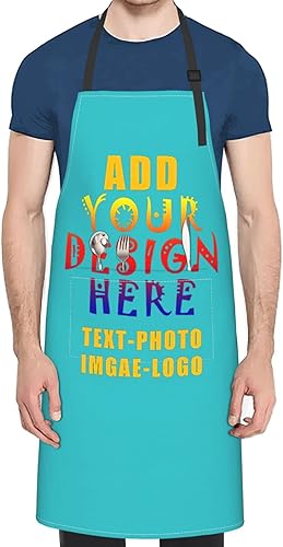Delantal personalizado con bolsillos, nombre personalizado, foto, texto, logotipo, parrilla, cocinero, chef para hombres y mujeres disponible en Yaxa El Salvador