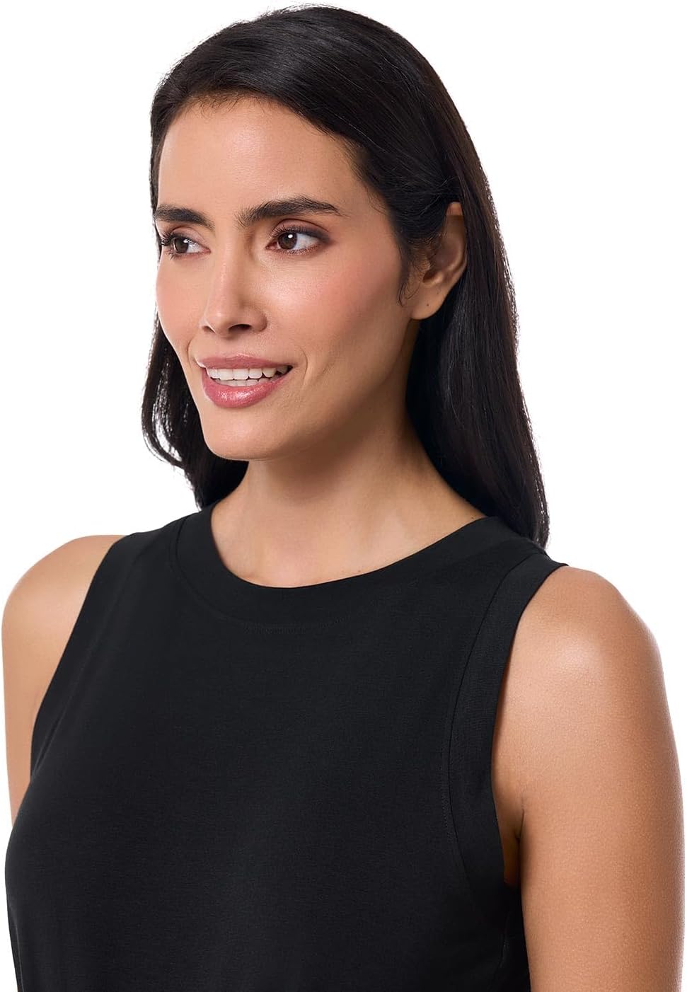 Coolibar UPF 50+ Women's Jupiter Midi Tie Dress, Black, X-Small, Solid - Sun Protective