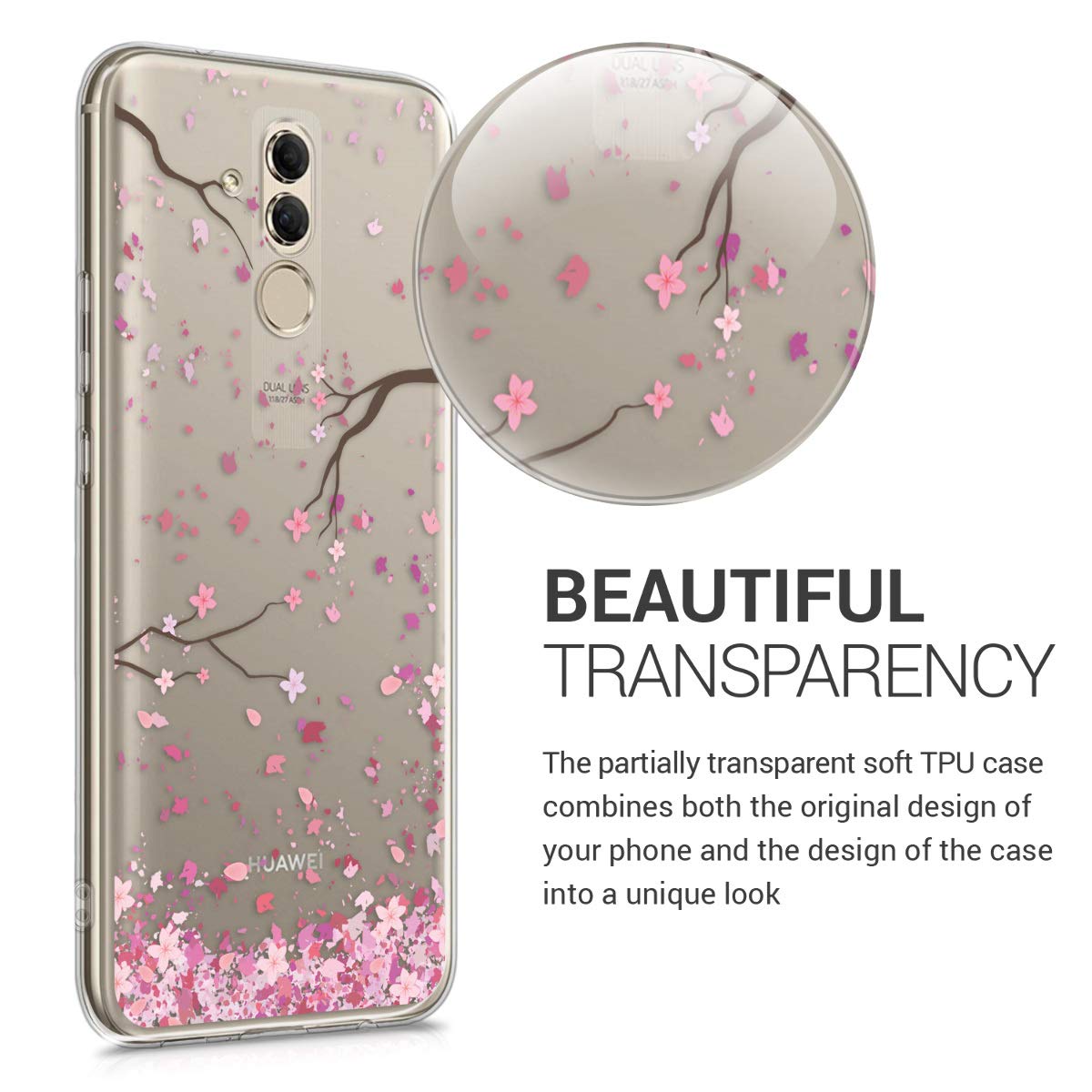 Verco Cover Per Huawei Mate 20 Con Effetto Glitter – Custodia In TPU Morbido Rosa – Antiurto E Antiscivolo Con Bordi Rialzati