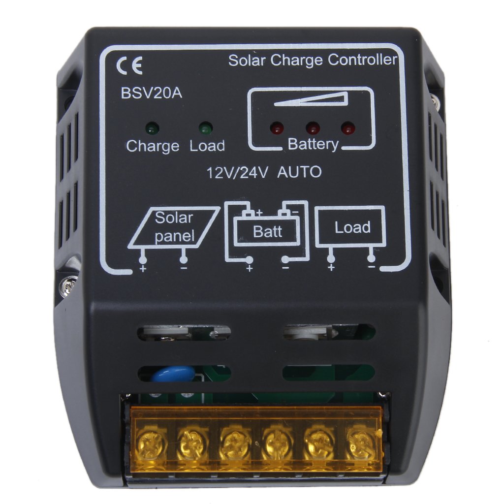 Amazon | 20A 12V 24V ソーラーパネル用 チャージコントローラー 充