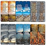 NewEights Bible Verses Bookmarks (12-Pack) – Daily Motivational Card Set – Collection Set Book Page Clippers – Ideal for Church Prayer Group Gifts