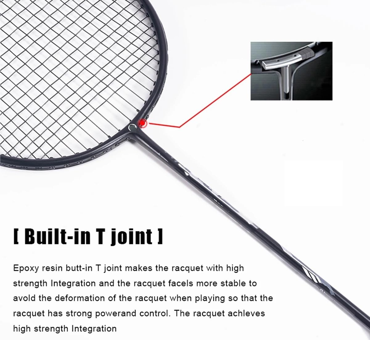 Badminton Set Racchetta da Badminton in Fibra di Carbonio Completa con copricorda e Borsa for Palline gratuiti, Racchetta Offensiva