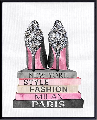 Miniatura 9 de Glam Fashion Design Wall Art 11x14 - Luxury Gift for Women - Pink Black Poster - Girls Bedroom, Living Room Decor - Fashion Wall Art for Women -