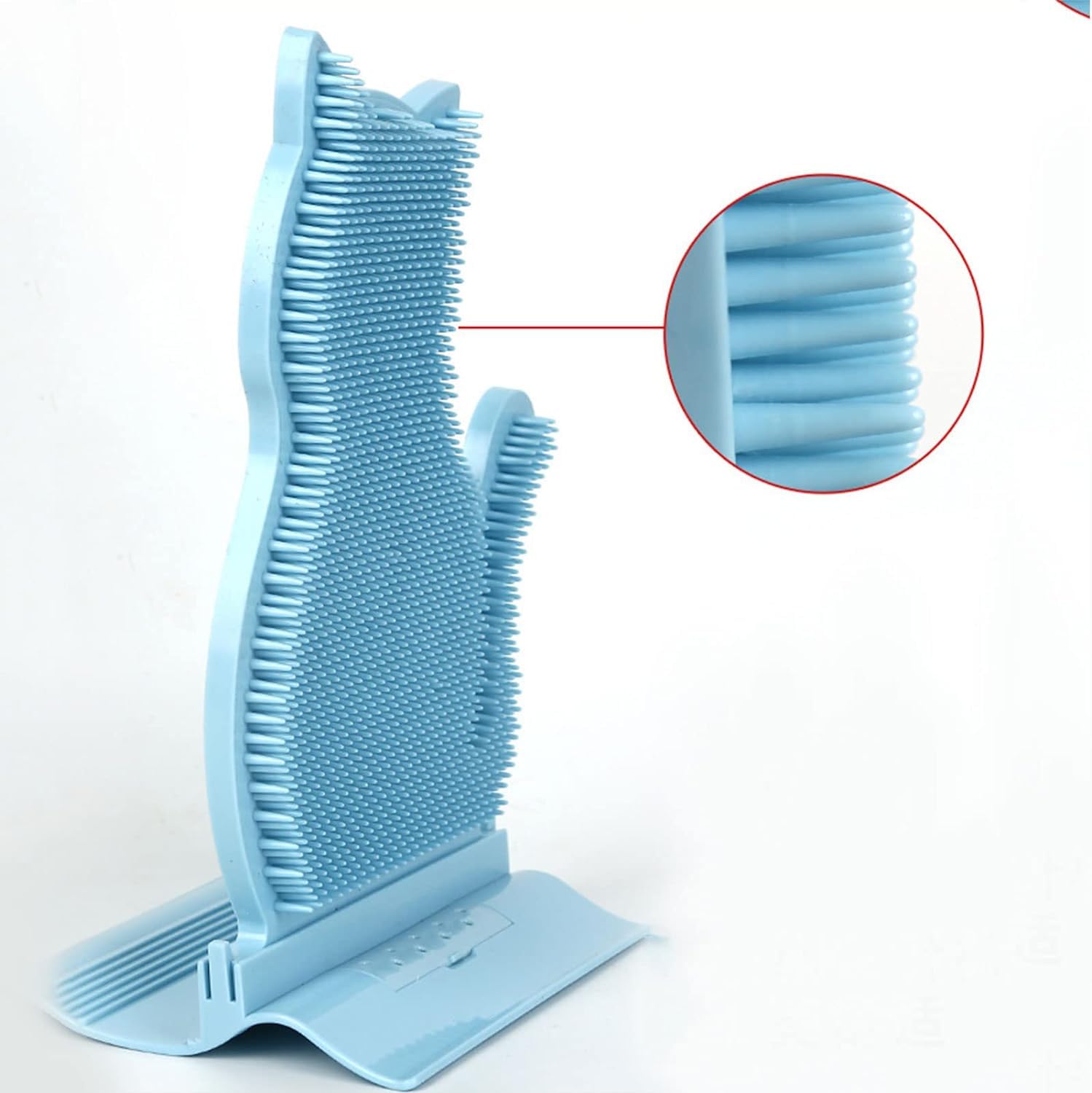 Katzen-Selbstpflege-Spielzeug, Wand-Ecken-Massagekamm, perfekte Massagebürste, Katzenscheuerstab, geeignet for Katzen Aller Größen, katzenförmige Textur for die Selbstpflege, Blau/949