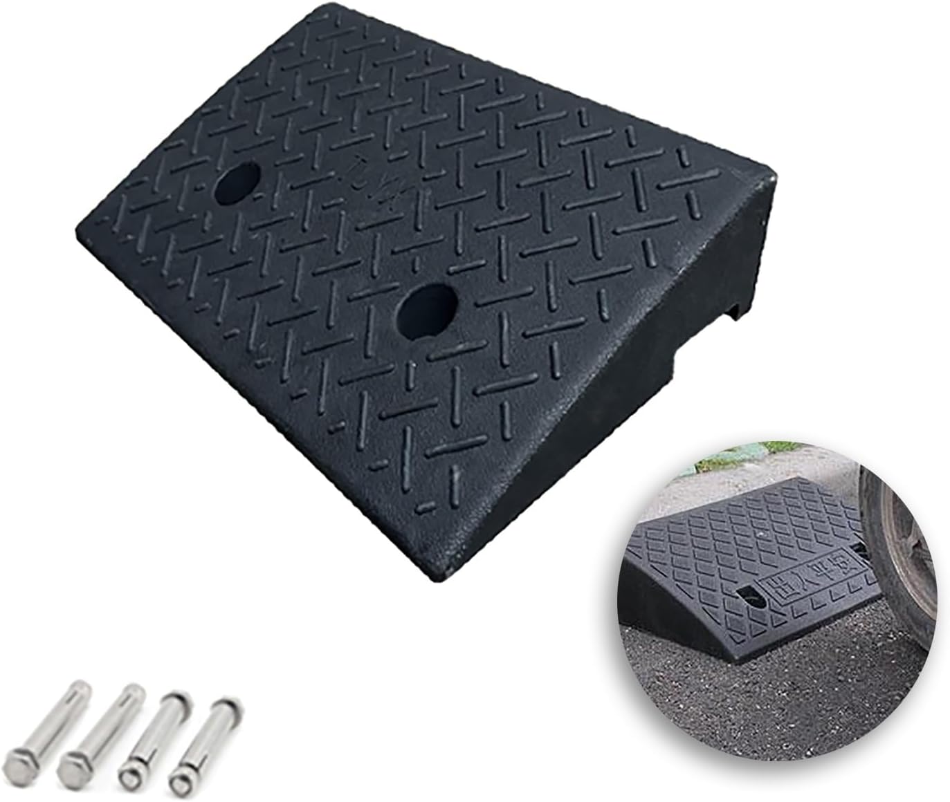 Professional Grade Loading Ramps Car Slope Ramp Motorcycle Ramp Driveway Ramps for Low Cars with Stable Grid Structure for Sidewalk Lawn Mower Cars Wheelchairs Pet Mobility (Size : B-100x30x14cm)