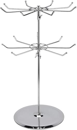 Polmart Soporte de exhibición giratorio de dos niveles de servicio medio