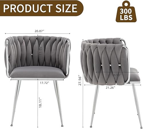 Miniatura 2 de Sillas de Comedor Modernas 4 sillas de comedor de terciopelo, sillas de comedor tapizadas con patas de metal, sillas de cocina modernas para