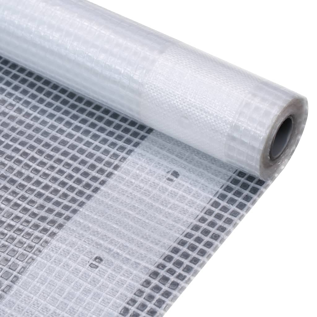 Leno Lona blanca 3 x 20 m 260 g/m² LDPE HDPE malla con ojales y correas tejidas, para invernadero, lona de protección de construcción, protector de lluvia y base para tienda de campaña