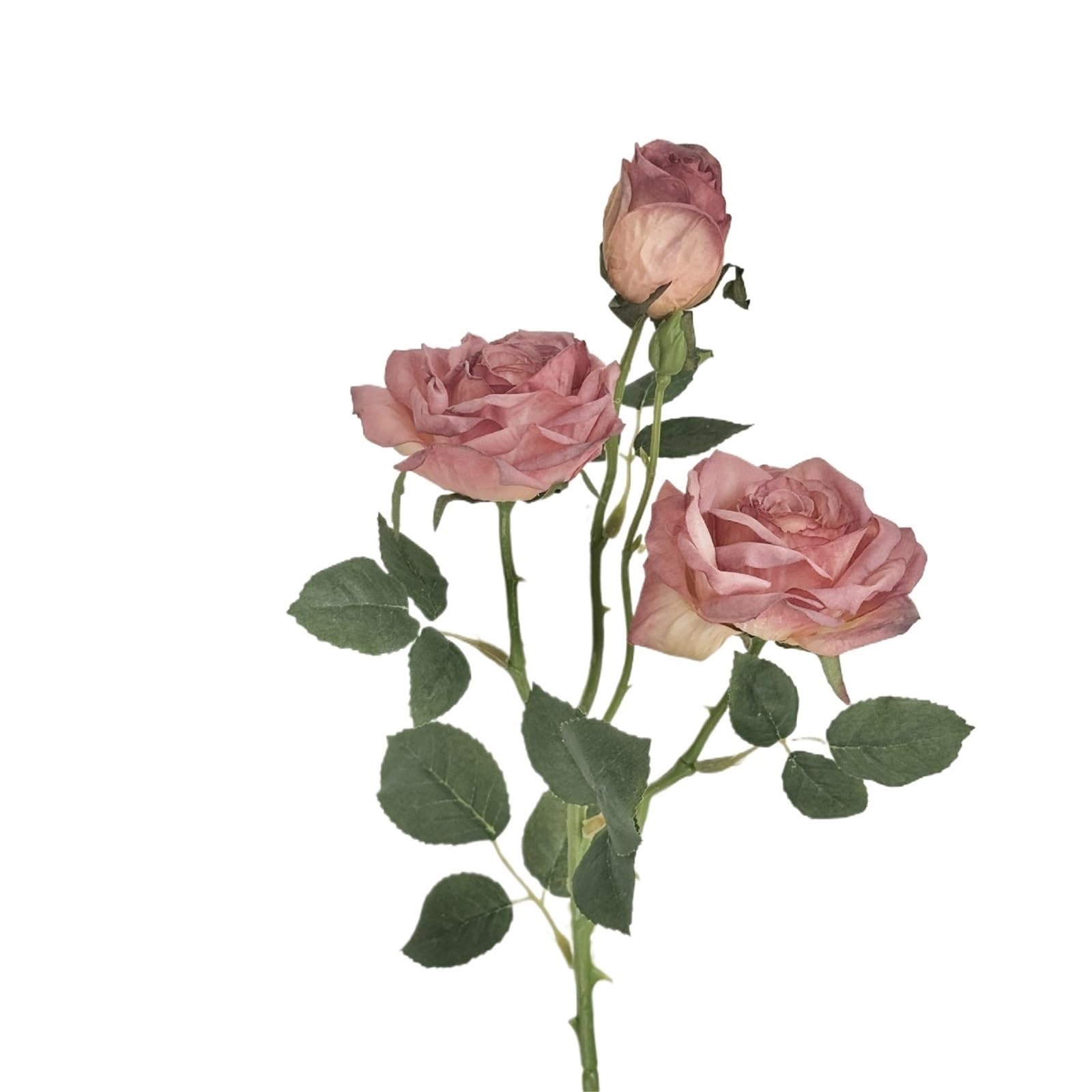 WLH Alexanders 3Heads Roses Wedding Bouquet Real Touch Artificial Flowers For Home Decor Flower Arrangement Centerpieces faux flower(Rose Red)