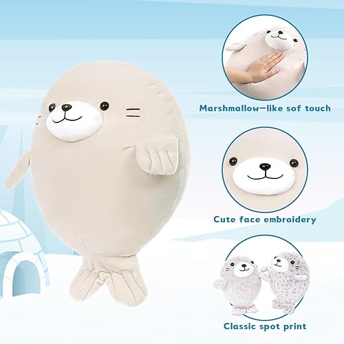 Miniatura 2 de MaoGoLan 5 piezas de peluche de foca gorda con 4 bebés en el interior, almohada gigante ultra suave de 20 pulgadas, colección Squishy madre y bebés,