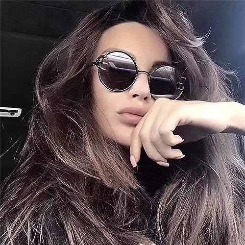 HMRGLMIE-Retro Skull Claw Round Sunglasses for Women Product Gothic Sun Glasses Gold Metal Frame Shades2