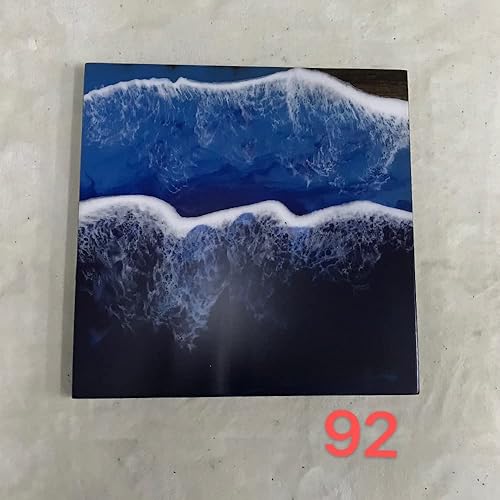 Miniatura 8 de Resina epoxi Decoración de borde natural Mesa de centro de extremo de madera Resina azul Extremo de río Artesanías hechas a mano Mesa Horquilla