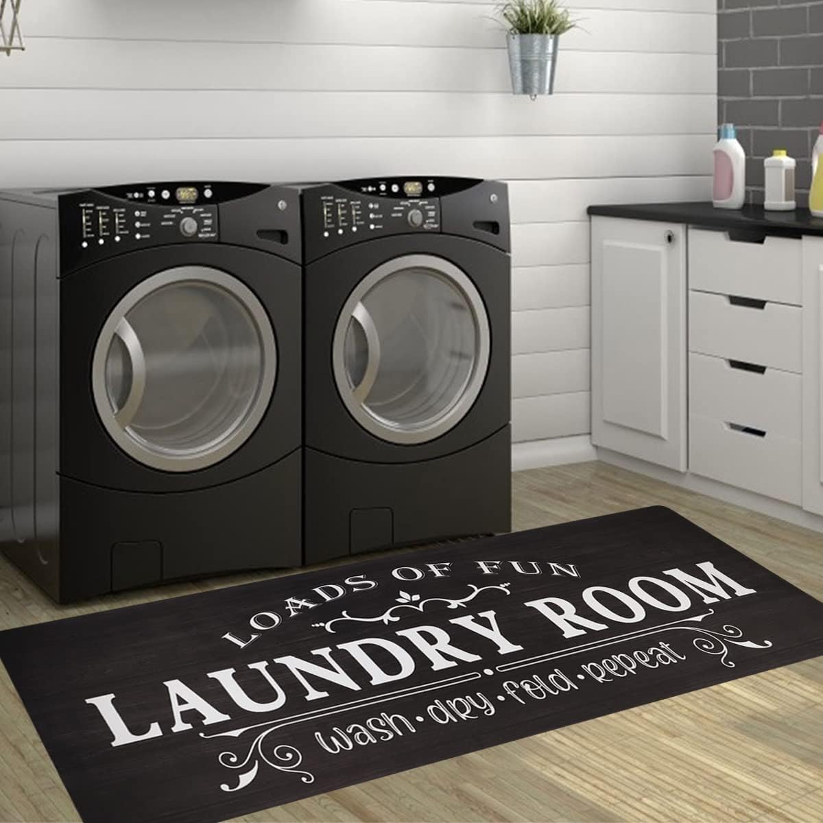 Cekene Laundry Room Rug Nonslip Rubber Backed Floor Mat for