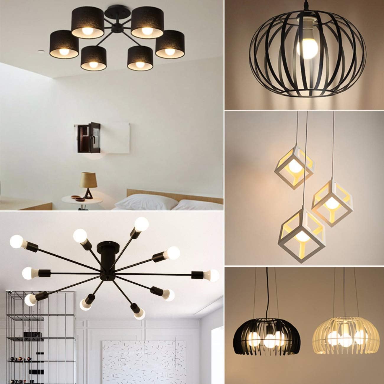 hansang Ceiling Fan Light Bulb, E12 Base LED Candelabra Bulbs 60 Watt Equivalent 5000K Daylight A15 Light Bulbs Candelabra Base Non-dimmable 8 Pack