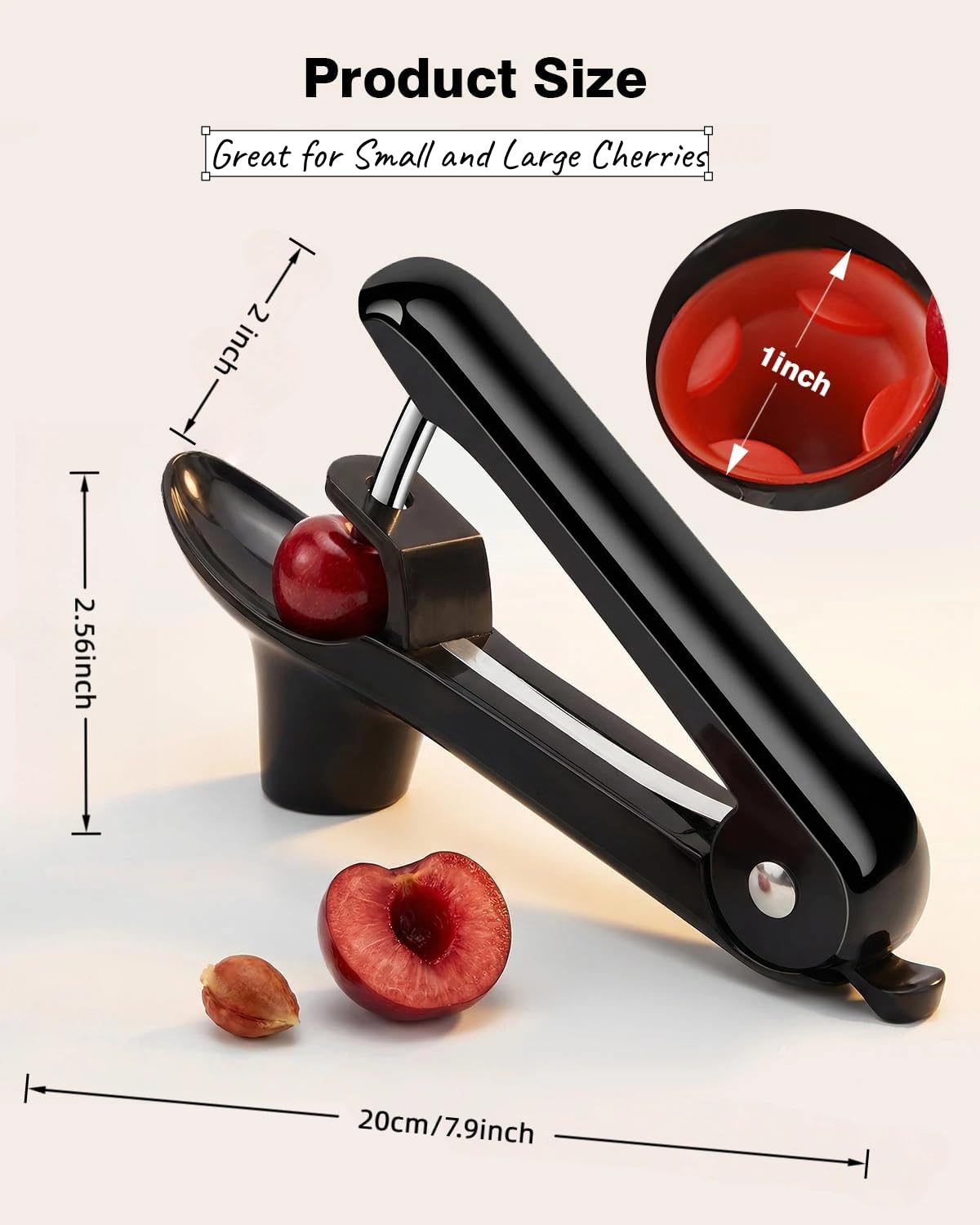 2 Pièces Denoyauteur Cerise, Denoyauteur Olives en Acier Inoxydable, Dénoyauteur Manuel Multifonctionnel Cherry Corer pour Faire la Cerises Confiture,Cuisine (Noir)