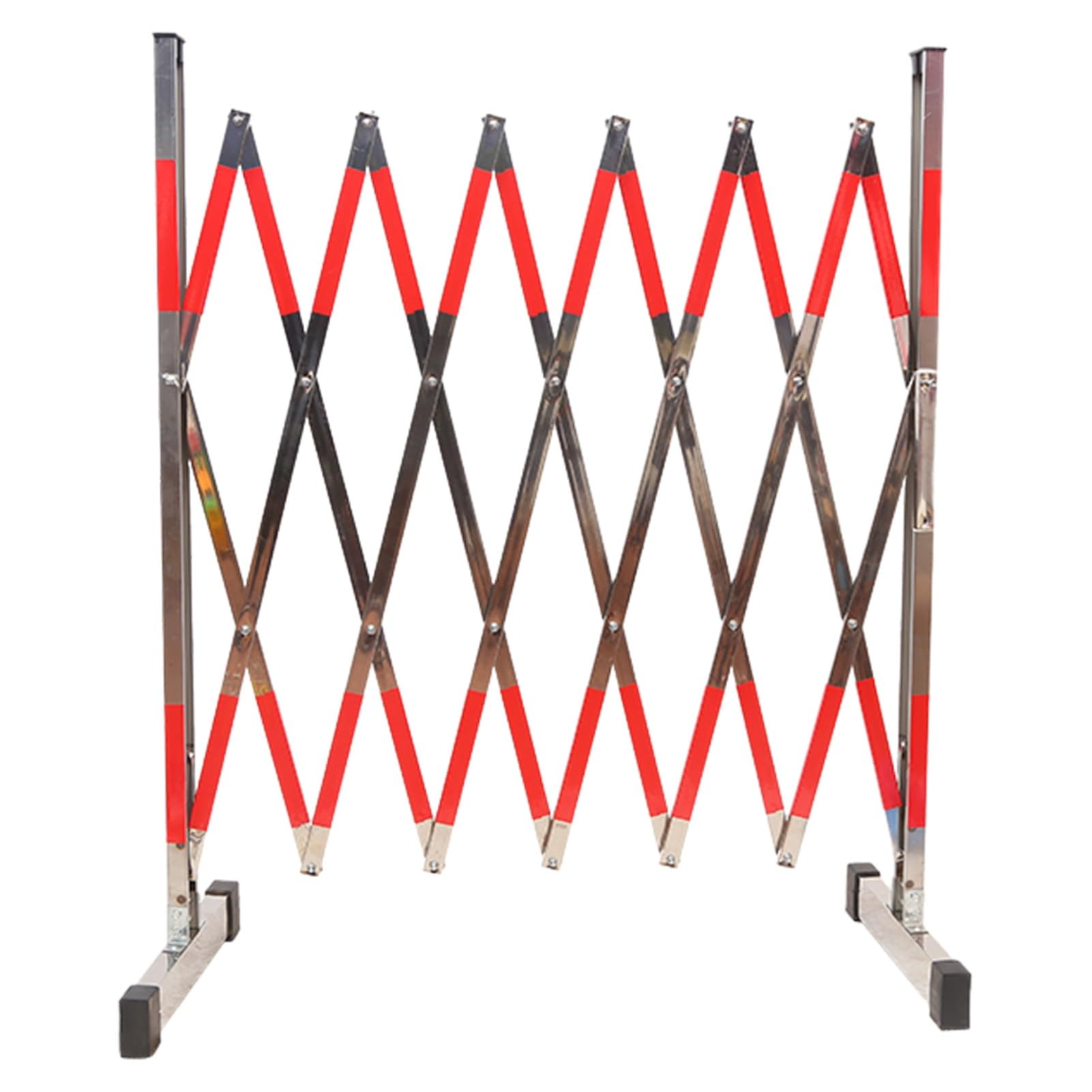 GHHVFEC Retractable Crowd Control Ber - Adjustable Folding Fence for Traffic Safety Construction Sites Patios - 1.2m x 6m (3.9ft x 19.7ft) Free-Standing Safety Gate