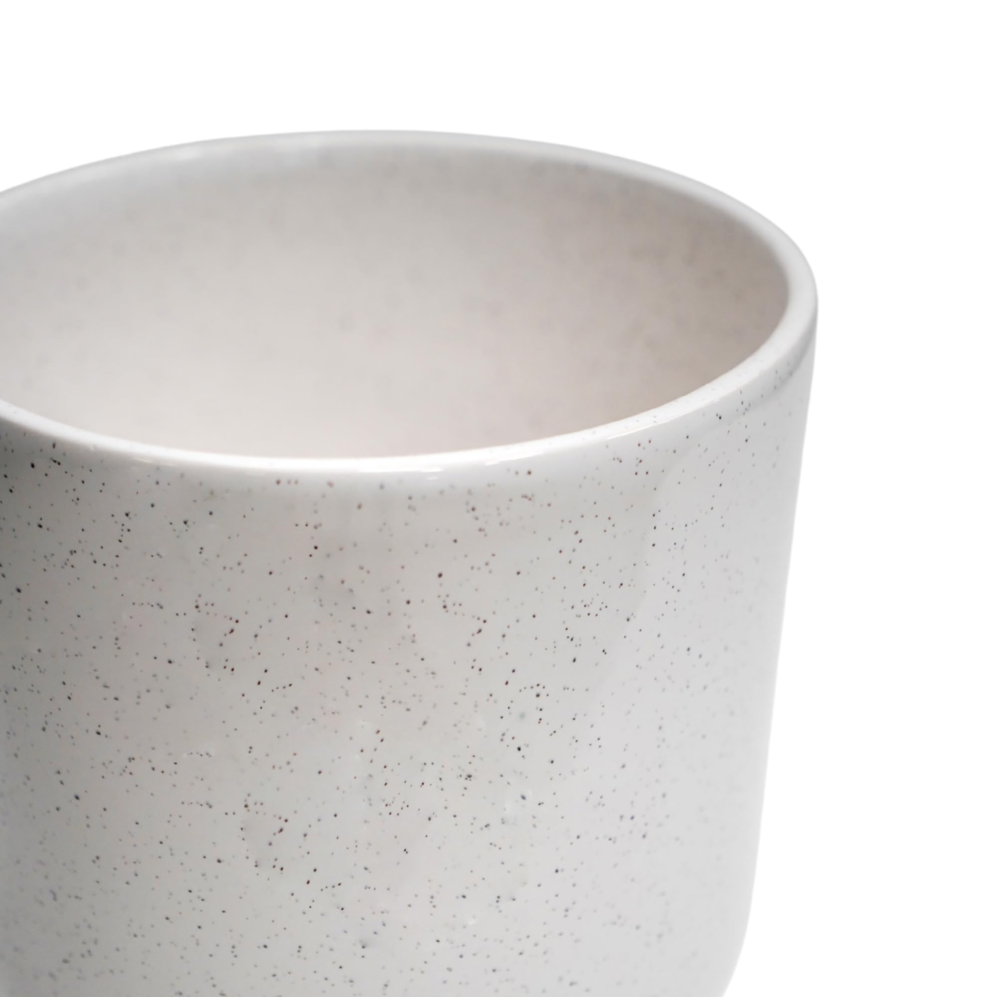 Ivyline Lecce weiß gesprenkelter Übertopf – wasserdicht und hochwertig – ethisch unbedenklich – Zimmerpflanzentopf für den Innenbereich – H 19 cm x T 16 cm