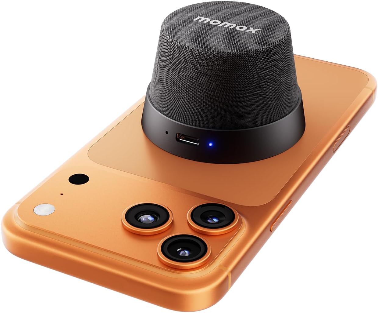 MOMAX Magnetic Portable Bluetooth Speaker, IPX6 Waterproof Mini Shower Speaker, Enhanced Bass, 12H Playtime, TWS Stereo, USB-C Outdoor Speaker, Travel & Gift Ideas, Black