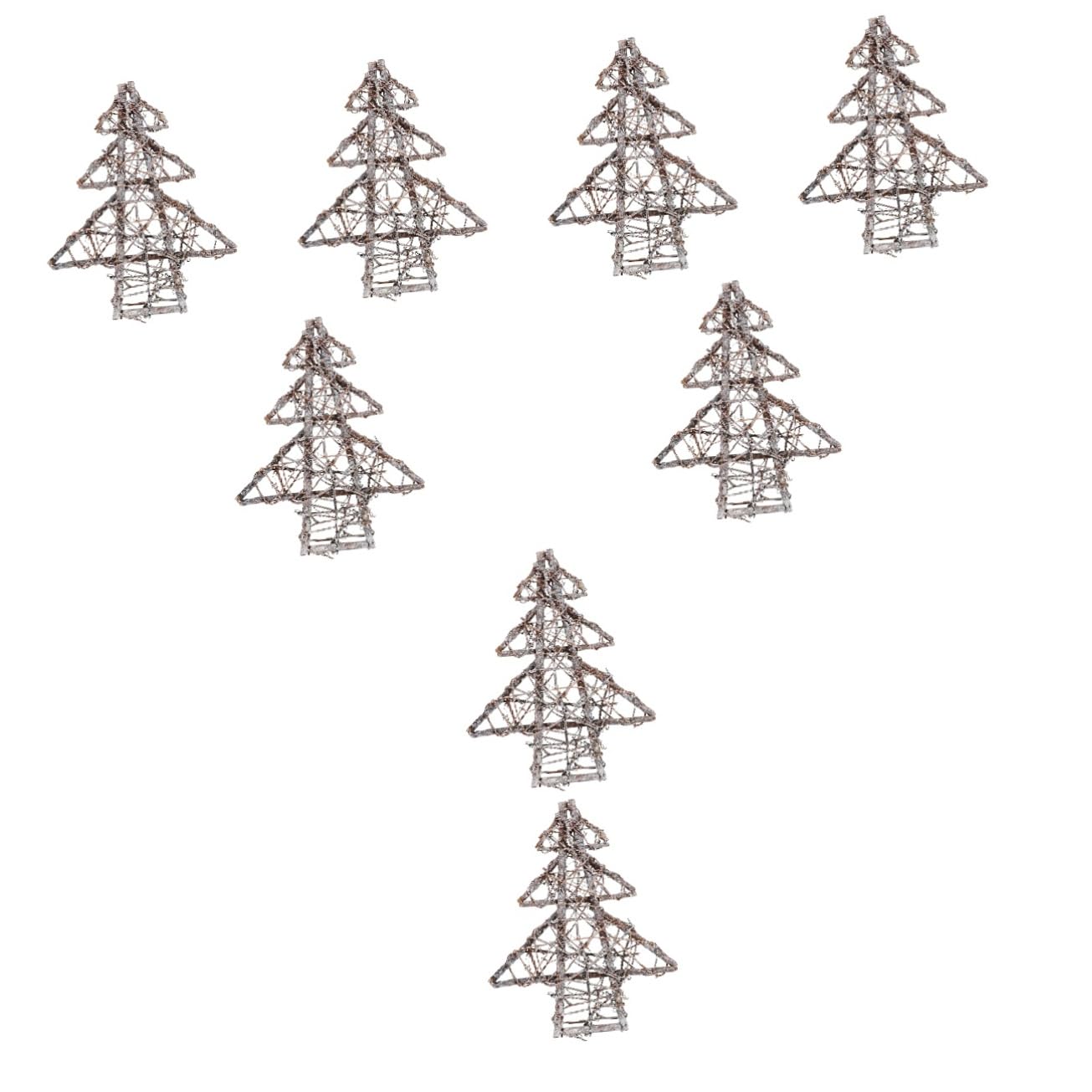 VOSAREA 8pcs Christmas Tree Wreath Garland Frame Christmas Tree Topper Rattan Wreath Ring Natural Vine Wreath Floral Decorations Christmas Wreath Pendant Filler Front Door Rattan Ring