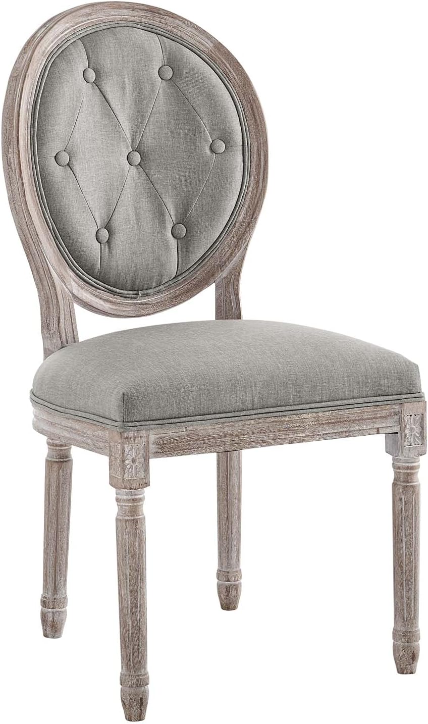 Arise Vintage French Upholstered Gray Wood Side Chair