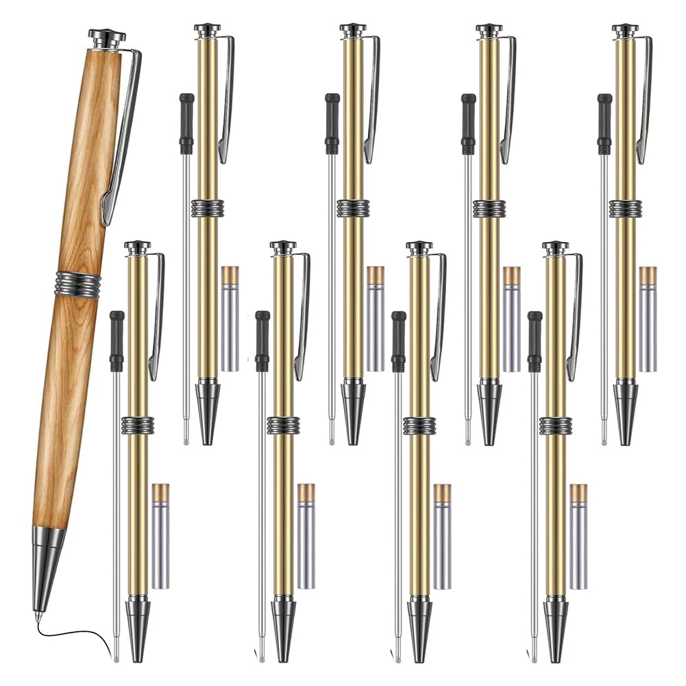 IJSDNVJNDX 8pcs 7mm Trimline Twist Pen Slimline Twist Pen Kit with Replacement Lathe Turning Supplies for Wood Turning Crafts