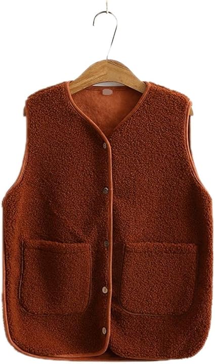 Amazon Co Jp 冬のベスト フリースベスト レディースプラスフリースベスト 暖かいジッパーベストでのノースリーブ 中年と高齢者のためのポケット付き 女性のジャケットのベスト Color Caramel サイズ Xxxx Large ファッション