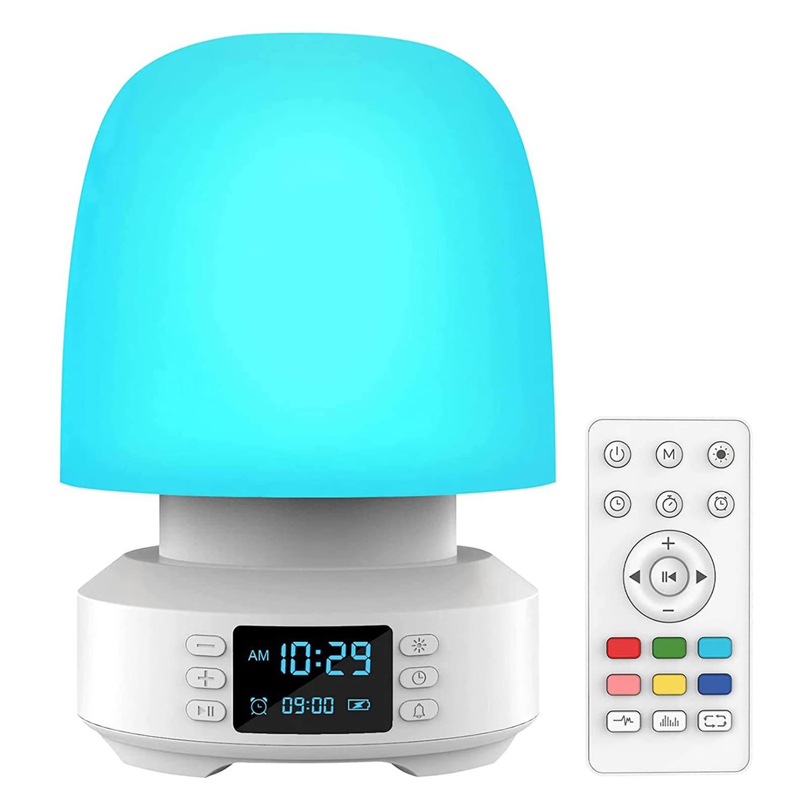 TsoLay Luci Notturne con Altoparlante Bluetooth, Lampade da Comodino a LED con Telecomando, Surround Stereo a 360°, Surround Stereo a 360°, 7 Colori E 4 modalità di Illuminazione, per L'home Office