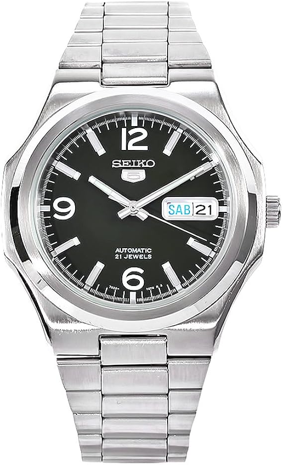 Seiko Men's SNKK57 5 Stainless Steel Green Dial Watch : Amazon.co.uk:  Watches