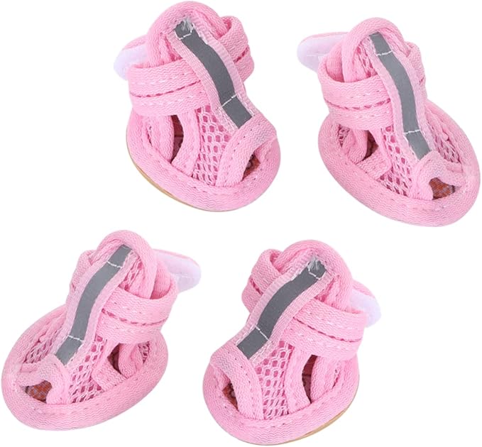 COLLBATH 4pcs dog shoes for small dogs puppy sandals dog breathable