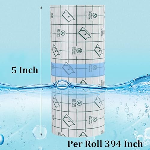 Miniatura 2 de OBTANIM Cinta adhesiva transparente impermeable para vendaje de piel para cuidado posterior de tatuajes (5 x 394 pulgadas)
