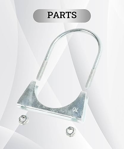 Miniatura 3 de Zlirfy Abrazaderas de Silenciador de Escape con Perno en U de 1.75", 2", 2.25", 2.5", 2.75", Abrazaderas de SilenciadorEscape de Metal con Perno en