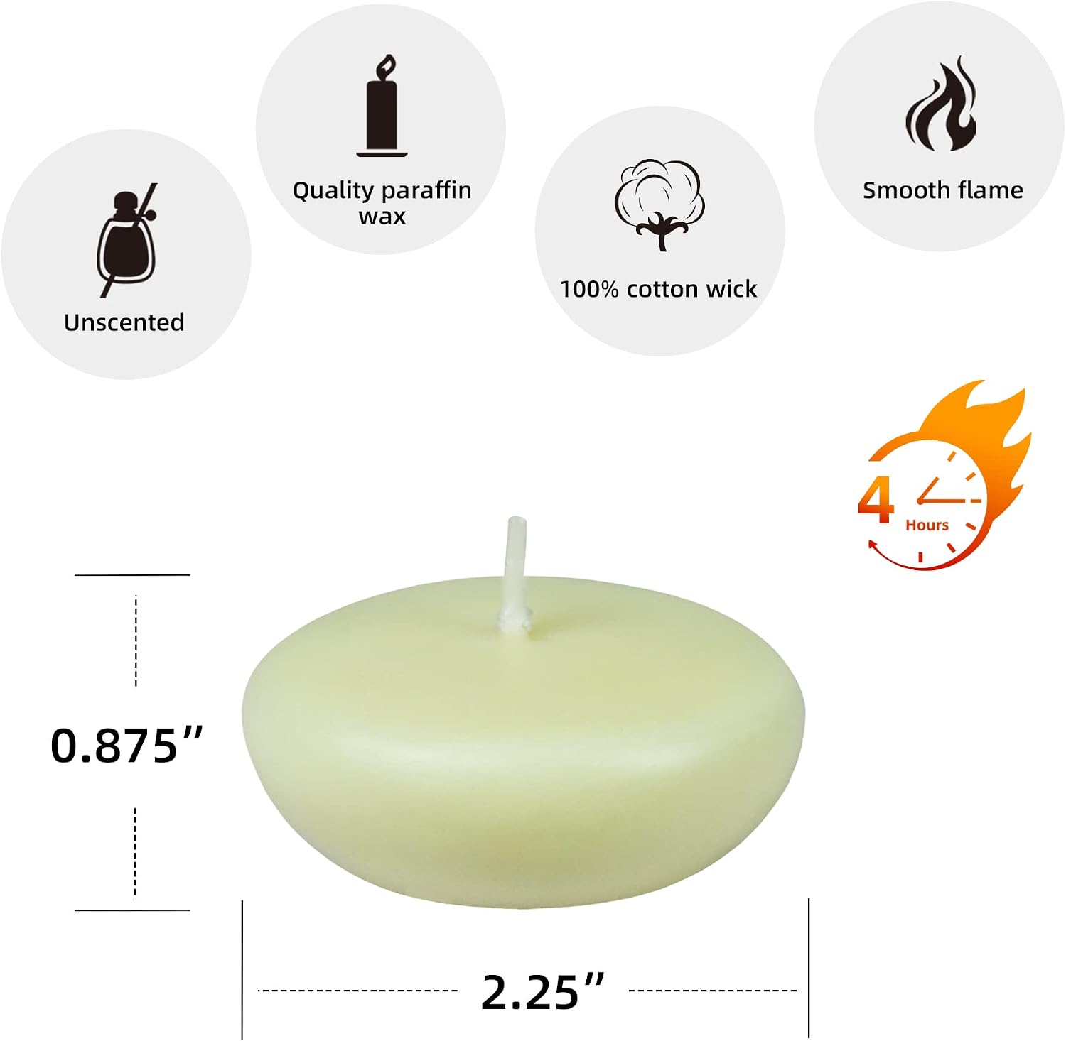Zest Candle 2 1/4 Inch Ivory Floating Candles
