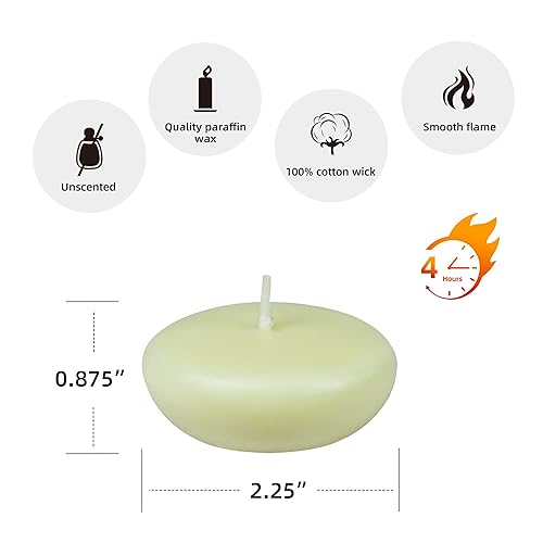 Miniatura 5 de Zest Candle Velas flotantes marfil de 2 1/4 pulgadas