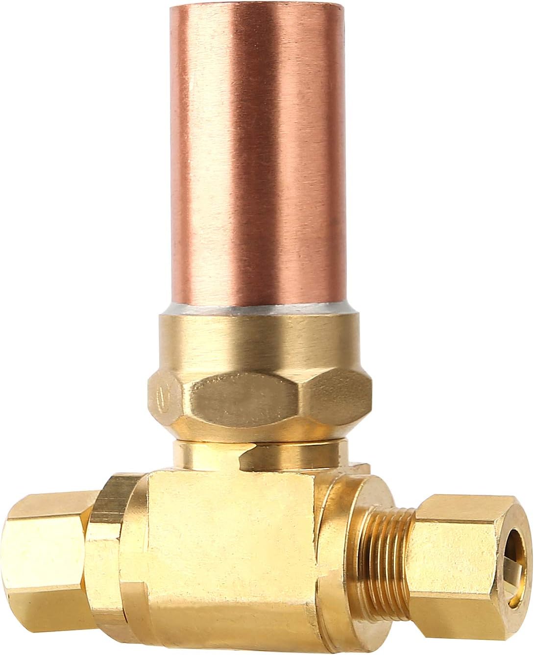 Solimeta Compression Tee Water Hammer Arrestor, 3/8" OD X 3/8" OD Female, Lead-Free Brass (Pack of 2)