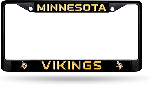 Miniatura 14 de Rico Industries Marco cromado negro de fútbol de la NFL, con inserciones de plástico, 12 x 6 pulgadas, accesorio para automóvil y camión