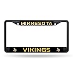 Rico Industries NFL Football Minnesota Vikings Black Chrome Frame with Plastic Inserts 12 x 6 Car/Truck Auto Accessory