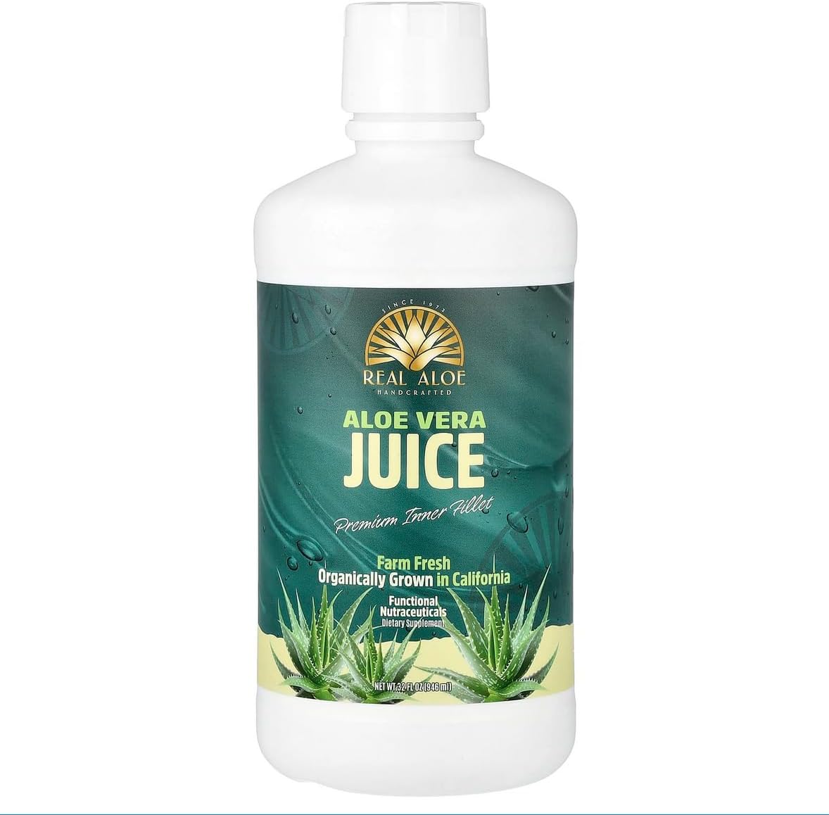 Real Aloe Super Set Bundle 32oz - Aloe Vera Super Juice and Aloe Vera Juice - Certified Organic California-Grown Aloe | Inner Leaf Gel with Pomegranate & Cranberry | Antioxidant & Hydration Support