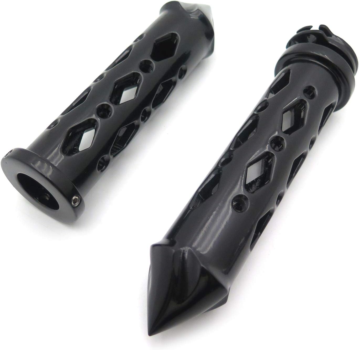SMT-Black Spike Grip 7/8" Bars CNC Compatible With Yamaha Kawasaki Handlebars Sport Bikes [B00RW3FDU0]