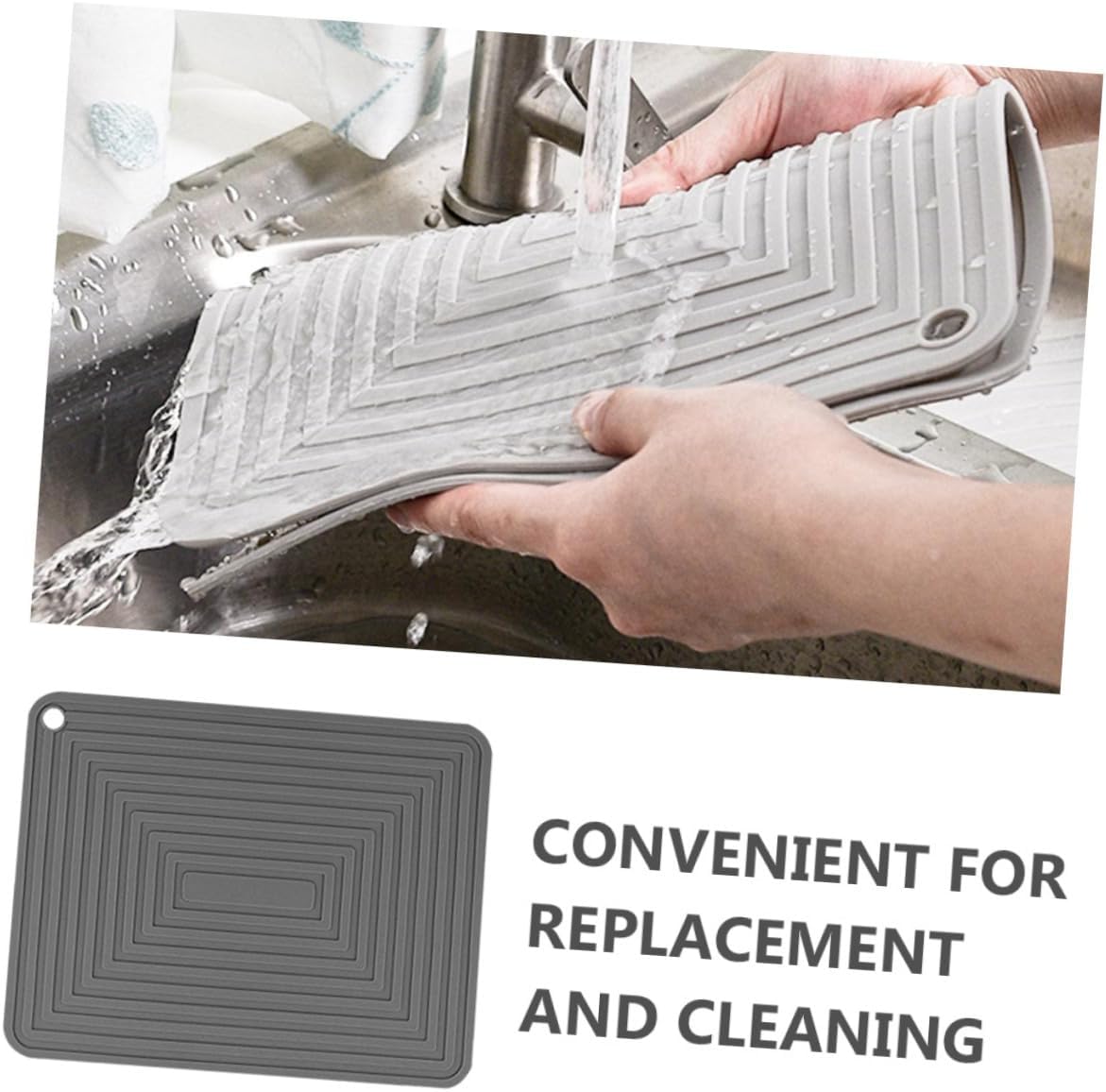 ABOOFAN 2pcs Dish Pads Silicone Hot Dish Mats Multi-Function Pad Kitchen Counter Heat Resistant Trivet Mat Grip Printed Guides for Countertop Drying