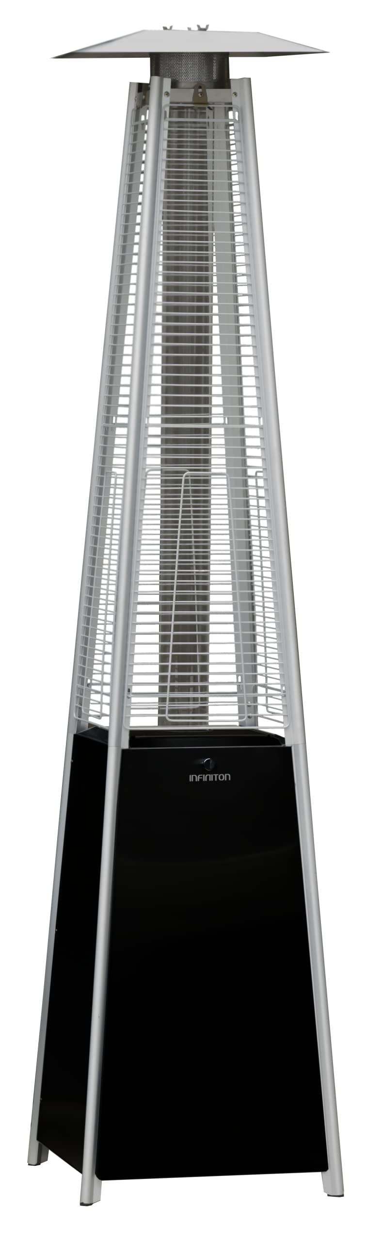 INFINITON PG-SA02 - Estufa de gas, Negra, Pirámide, 227cm, 13kW, Propano o Butano, Uso exterior