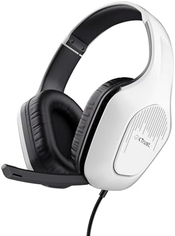 GXTrust Rayne Leichtes Gaming Headset für PC Xbox PS5 Switch Mobile, Weiß | Over-Ear, 50-mm-Treiber, 2-m-Kabel, 3,5-mm-Audioanschluss, Kopfhörer mit Kabel