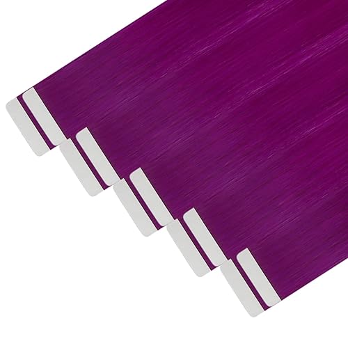 Miniatura 9 de YoungSee Extensiones de cabello humano con cinta morada de 12 pulgadas, extensiones de cabello humano Remy con cinta adhesiva, 10 unidades,